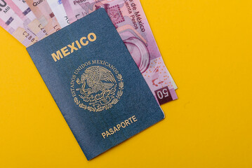 Mexican passport for travelling, flying and doing business. Mexico document, id