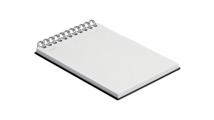 Blank notepad with lined paper ready for ideas, brainstorming, planning, and note taking in a creative workspace for business professionals