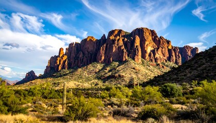 Arizonas Superstition Mountains - A Desert Landscape of Natural Beauty.