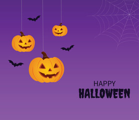 Halloween background with pumpkins