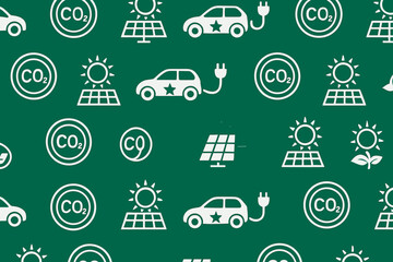 Fototapeta premium Patterns of sustainable transportation and solar energy promoting environmental awareness and eco-friendly living