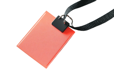 Closeup of fashion week badge with lanyard capturing editorial privileges and exclusive backstage access isolated on transparent background PNG