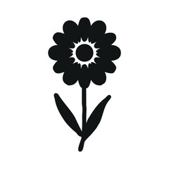 Silhouette Flower plant, Abstract botanical  wildflower, Vector illustration, Style for banners,icon, sticker, wallpaper, posters, websites, online shopping.