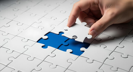 Completing the Puzzle Strategy Solution and Teamwork Concept