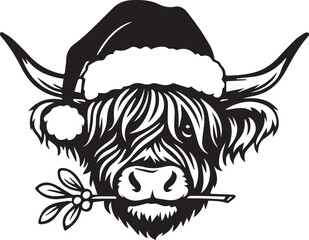 adorable Christmas highland cow
