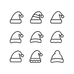 set of outline icons New Year's hats vector on a white background
set of 9 line icons, vector, on a white background