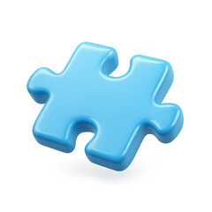 Single bright blue puzzle piece floating against a black background, representing solutions and integration for design projects.