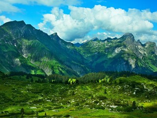 Austrian Alps - view of the Rothorn mountain near the town of Warth in the Lechtal Alps
