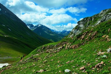 Austrian Alps - view from the trail from the top of Rüfikop near the village of Lech in the Lechtal Alps