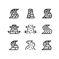 set of outline icons garden paths vector on a white background
set of 9 line icons, vector, on a white background