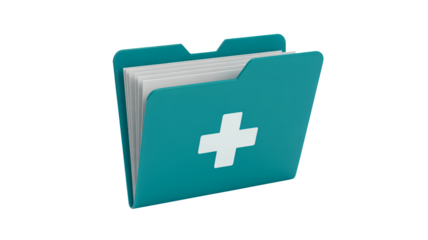 Secure patient records in stylish folder, symbolizing organized healthcare, promoting trust and confidentiality for modern medical practices and clinics