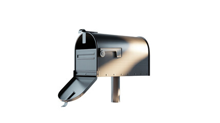Open mailbox crafted from metal, representing communication, delivery, and anticipation of mail, perfect for any project needing a classic touch