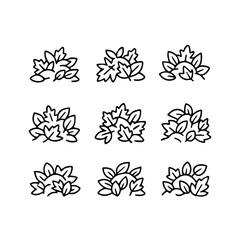set of outline icons pile of autumn leaves vector on a white background
set of 9 line icons, vector, on a white background