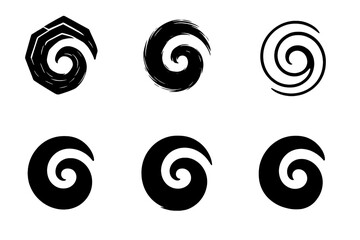AI Logo Variations. Artificial intelligence. Set Logo of Artificial intelligence: generative art swirl (algorithmic brushstroke). harmonious logo variations of