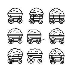 set of outline icons hay carts vector on a white background
set of 9 line icons, vector, on a white background