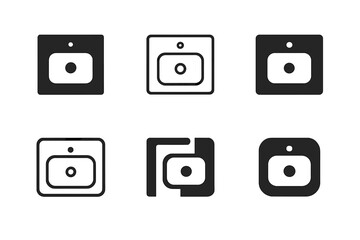 Island Logo Variations. Building a kitchen island. Set Logo of Building a kitchen island: undermount sink cutout. harmonious logo variations of the same