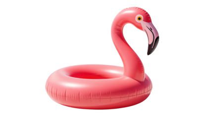 Vibrant pink flamingo floatie, perfect for summer vacations, pool parties, and creating fun, tropical vibes for your next design project or campaign