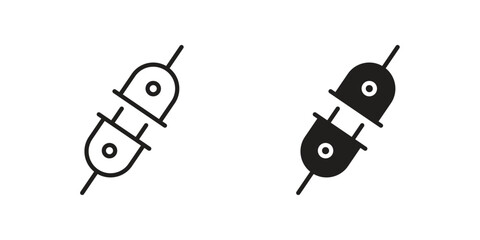 Plugin icon in Line and Silhouette Icon Set. Isolated Vector Illustration.