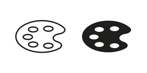 Palette icon in Line and Silhouette Icon Set. Isolated Vector Illustration.