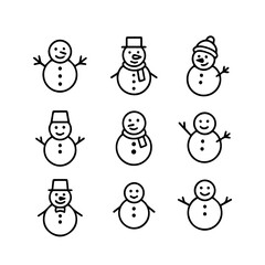 set of outline icons snowmen vector on a white background
set of 9 line icons, vector, on a white background