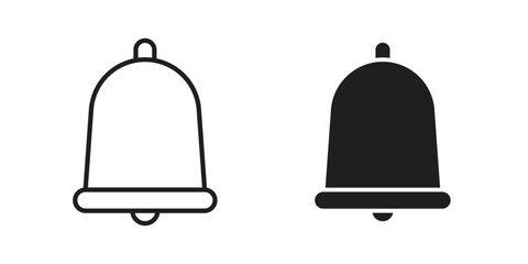 Notification icon in Line and Silhouette Icon Set. Isolated Vector Illustration.