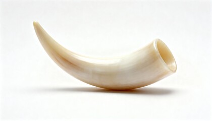 Smooth, light-colored horn or tusk object with a gentle curve