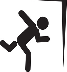 A falling hazard icon suitable for safety manuals or signage.