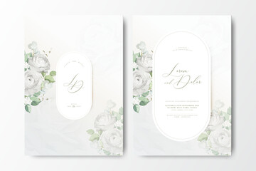 beautiful wedding invitation card with roses flower design

