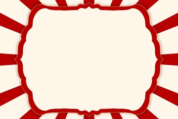 red and white frame Vintage Circus, show, background, flag  ad, theater, Hand Drawn Illustration © 7nov.studio