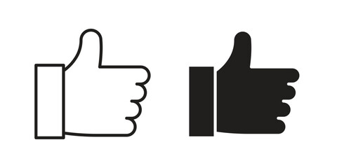 Like icon in Line and Silhouette Icon Set. Isolated Vector Illustration.
