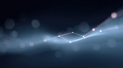 Energetic flow of interconnected glowing financial data points and surging graph lines against a dark, technologically advanced background.