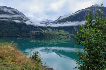  landscape with mountains and water - Stryn, Norway