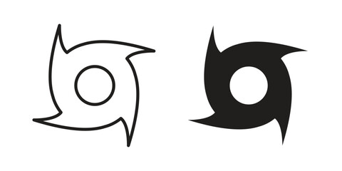 Hurricane icon in Line and Silhouette Icon Set. Isolated Vector Illustration.