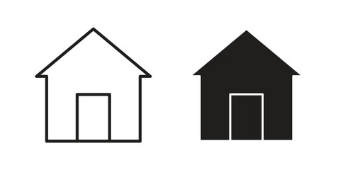 House icon in Line and Silhouette Icon Set. Isolated Vector Illustration.