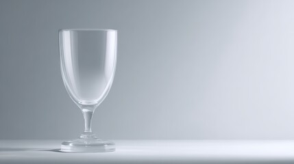 Sparkling glass trophy, sleek and elegant, centered against a clean, minimalist gray background. Soft, diffused lighting.