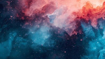 Obraz premium Vibrant Cosmic Nebula Clouds Swirling with Stardust and Galaxies