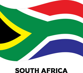 Vibrant Waving Flag of South Africa – Symbol of National Unity, Freedom, and Cultural Diversity Representing the Spirit of the Rainbow Nation