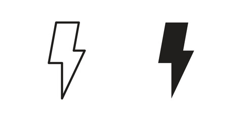 Flash icon in Line and Silhouette Icon Set. Isolated Vector Illustration.
