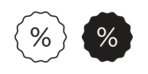 Discount icon in Line and Silhouette Icon Set. Isolated Vector Illustration.