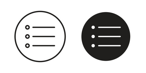 Bulleted list icon in Line and Silhouette Icon Set. Isolated Vector Illustration.