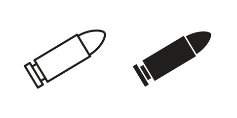 Bullet icon in Line and Silhouette Icon Set. Isolated Vector Illustration.