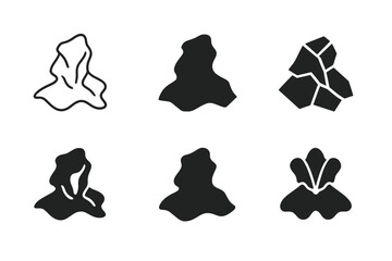 Tissue Logo Variations. Used Tissues. Set Logo of Used Tissues: crumpled tissue silhouette. harmonious logo variations of the same emblematic concept, each