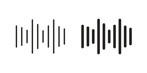 Audio icon in Line and Silhouette Icon Set. Isolated Vector Illustration.