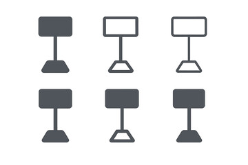 Logo Display Variations. Promotional Display. Set Logo of Promotional Display: floor display stand. harmonious logo variations of the same emblematic concept,