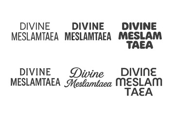 Obraz premium Divine Lettering Variations. Divine Meslamtaea. Set lettering. harmonious lettering variations of the same emblematic concept (Modern minimal