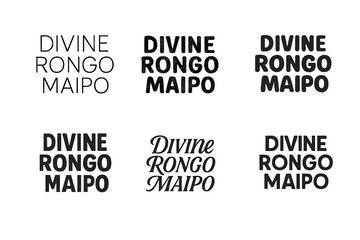 Obraz premium Divine Lettering Styles. Divine Rongo Maipo. Set lettering. harmonious lettering variations of the same emblematic concept (Modern minimal monoline lettering,