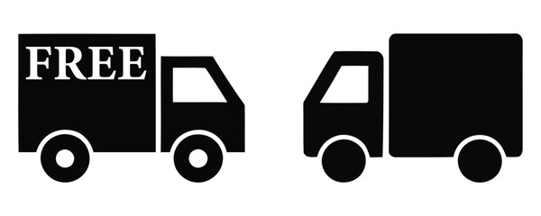 Free shipping truck icon and delivery truck icon. delivery truck icon