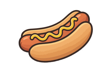 Delicious Hot Dog with Mustard - A Classic American Fast Food Treat