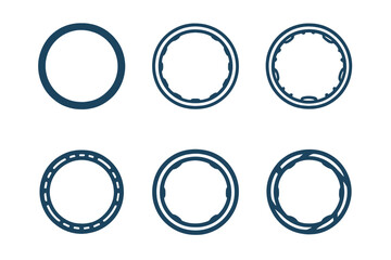 Hula Hoop Logos. hula hoop ring. Set Logo of hula hoop ring: weighted fitness hoop. harmonious logo variations of the same emblematic concept, each with