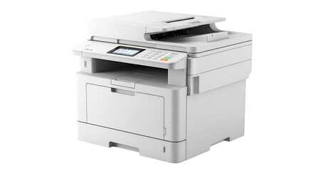 White Multifunction Printer with Digital Display and Control Panel